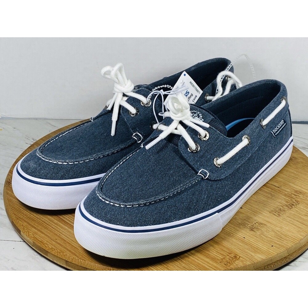 DOCKERS, MEN'S SIZE 11M ROWE 2-EYE LACE-UP CANVAS BOAT SHOE New